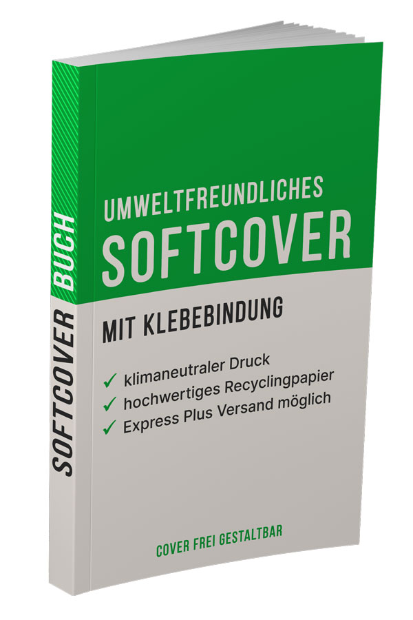 Umweltfreundliches Softcoverbuch mit Klebebindung – umweltbewusst Bücher drucken lassen